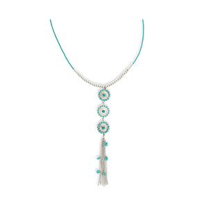 Bloom Flower Mini Concho Tassled Necklace - Myra USA