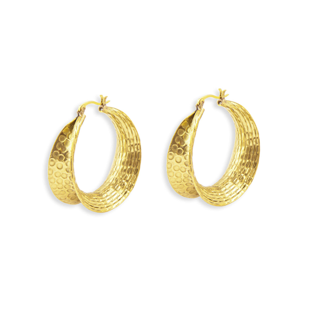 Bundled Sun Rays Gold Tone Earrings - Myra USA