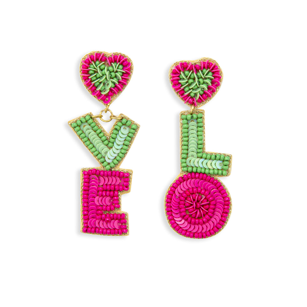Letters of Love Beaded Earrings - Myra USA