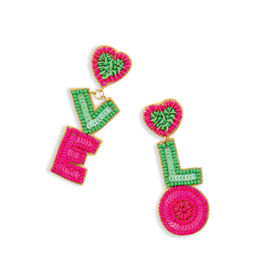 Letters of Love Beaded Earrings - Myra USA