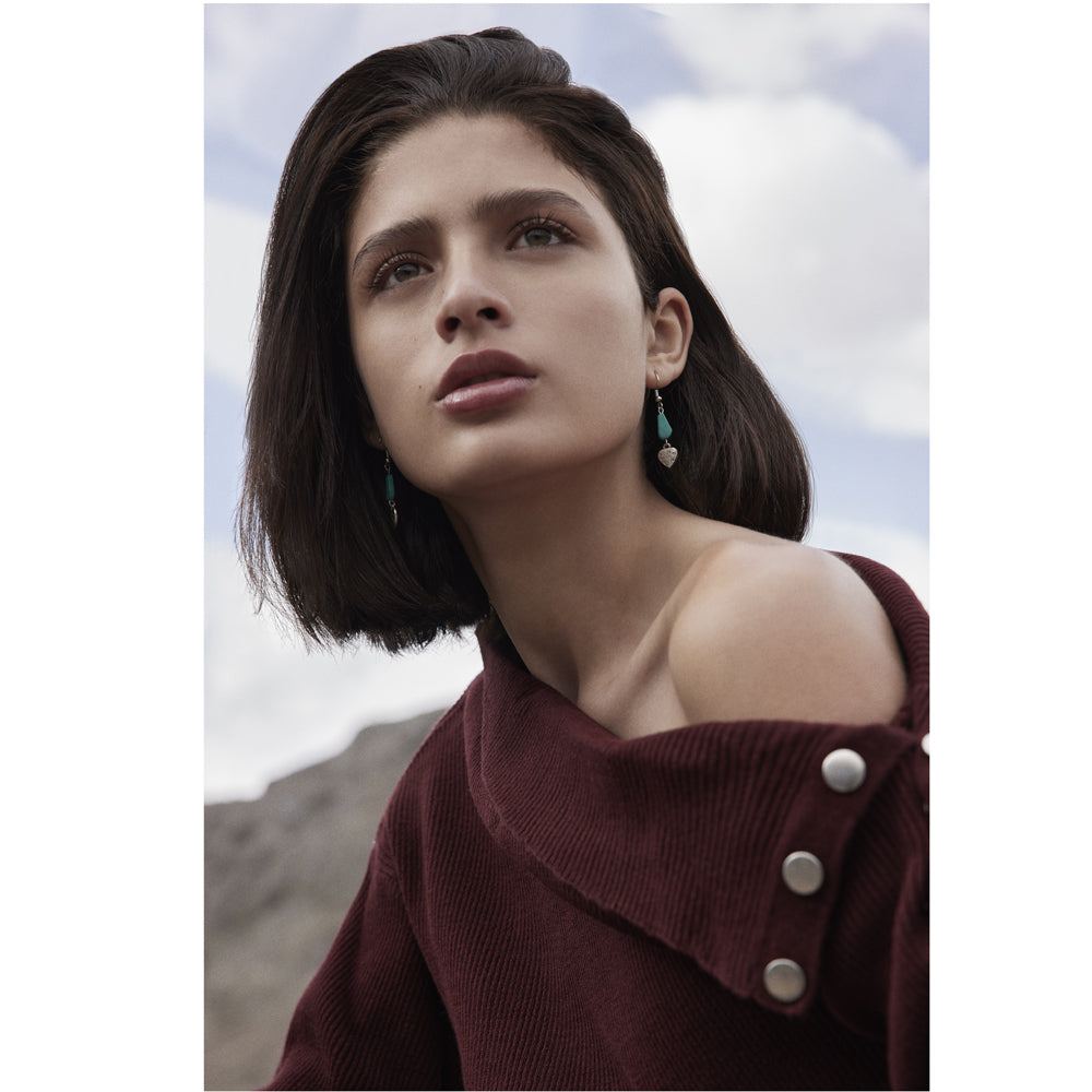 From the Heart Turqouise Look Charm Earrings - Myra USA