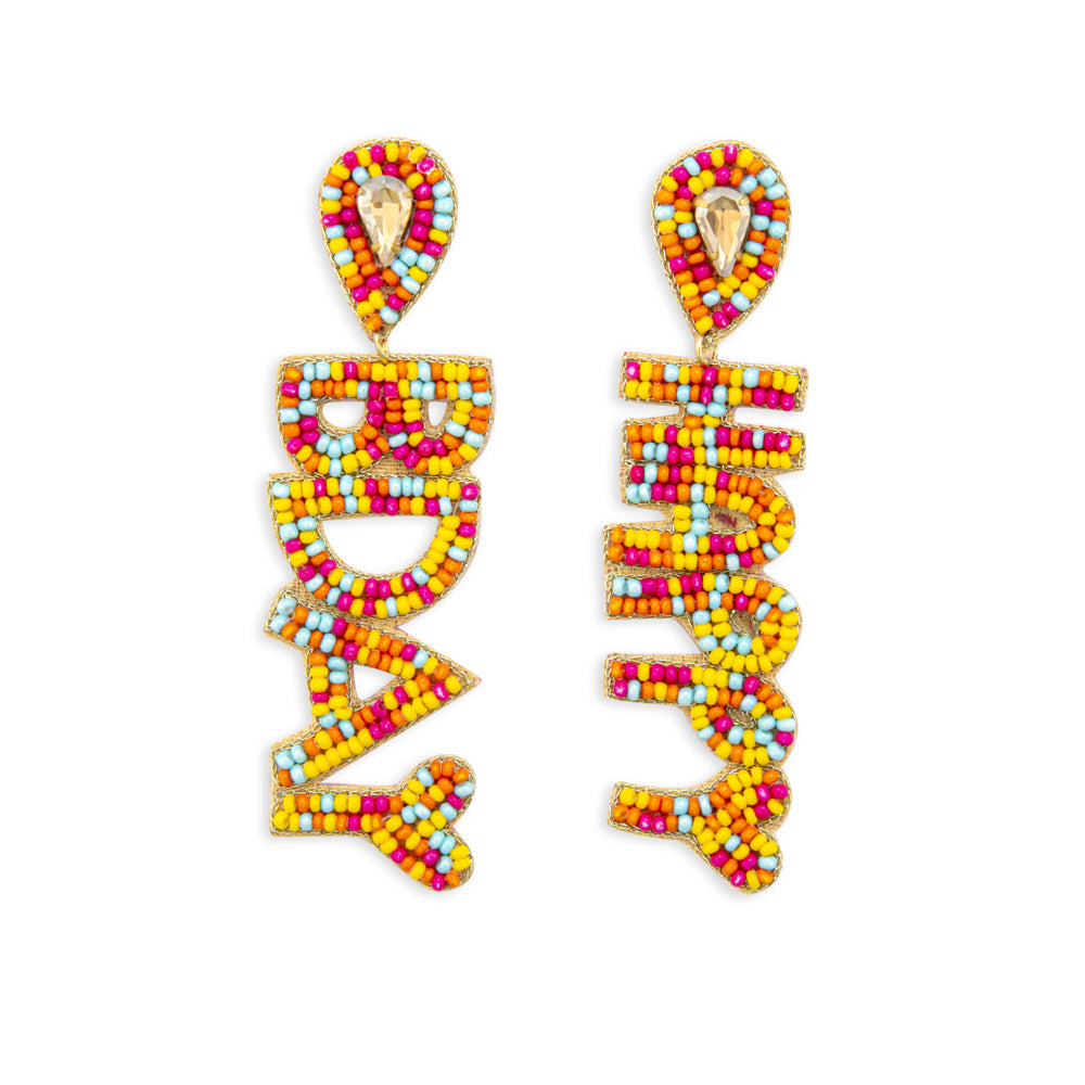 “Happy Bday” Beaded Earrings - Myra USA