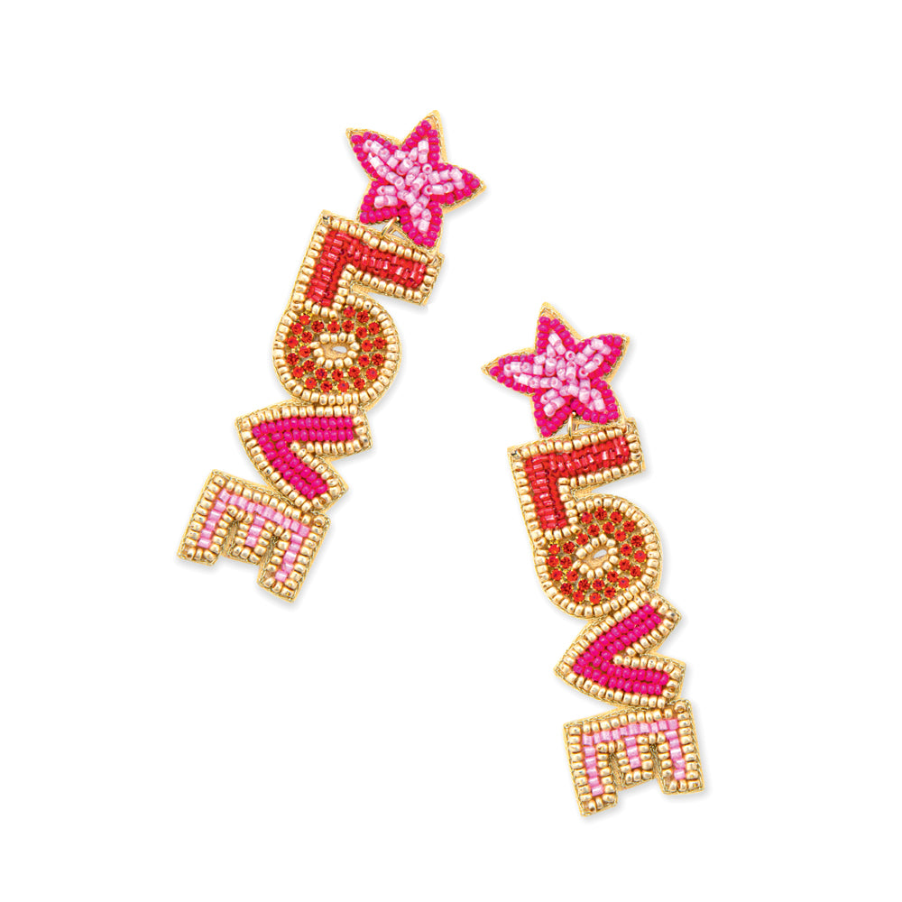 Love Words Beaded Earrings - Myra USA