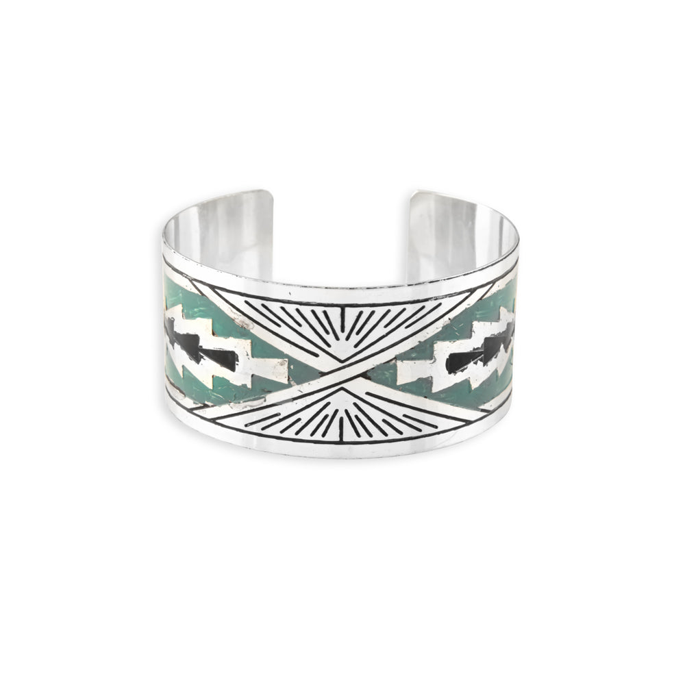 Day Rise Etched Metal Cuff Bracelet - Myra USA