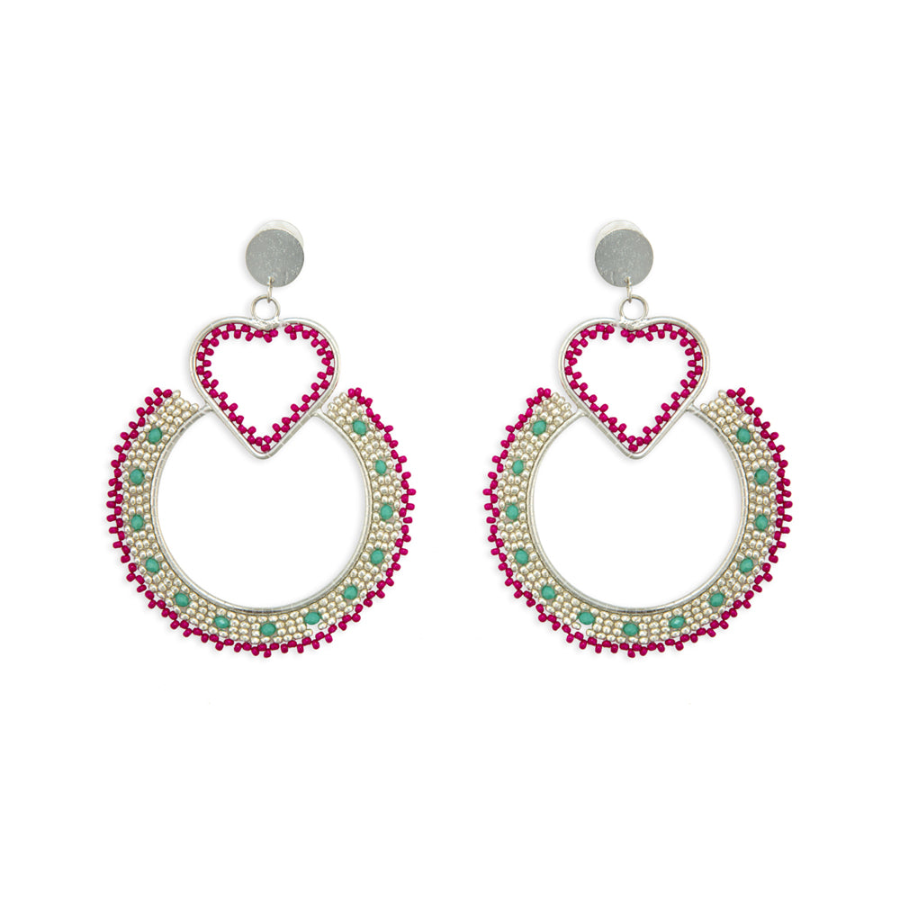 Full Circle Love Beaded Earrings - Myra USA