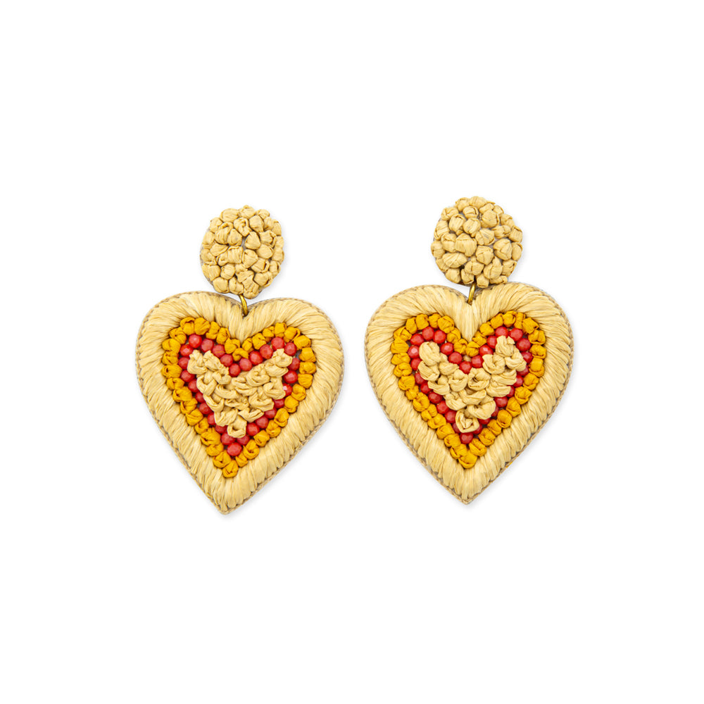Woven Heart of Gold Earrings - Myra USA
