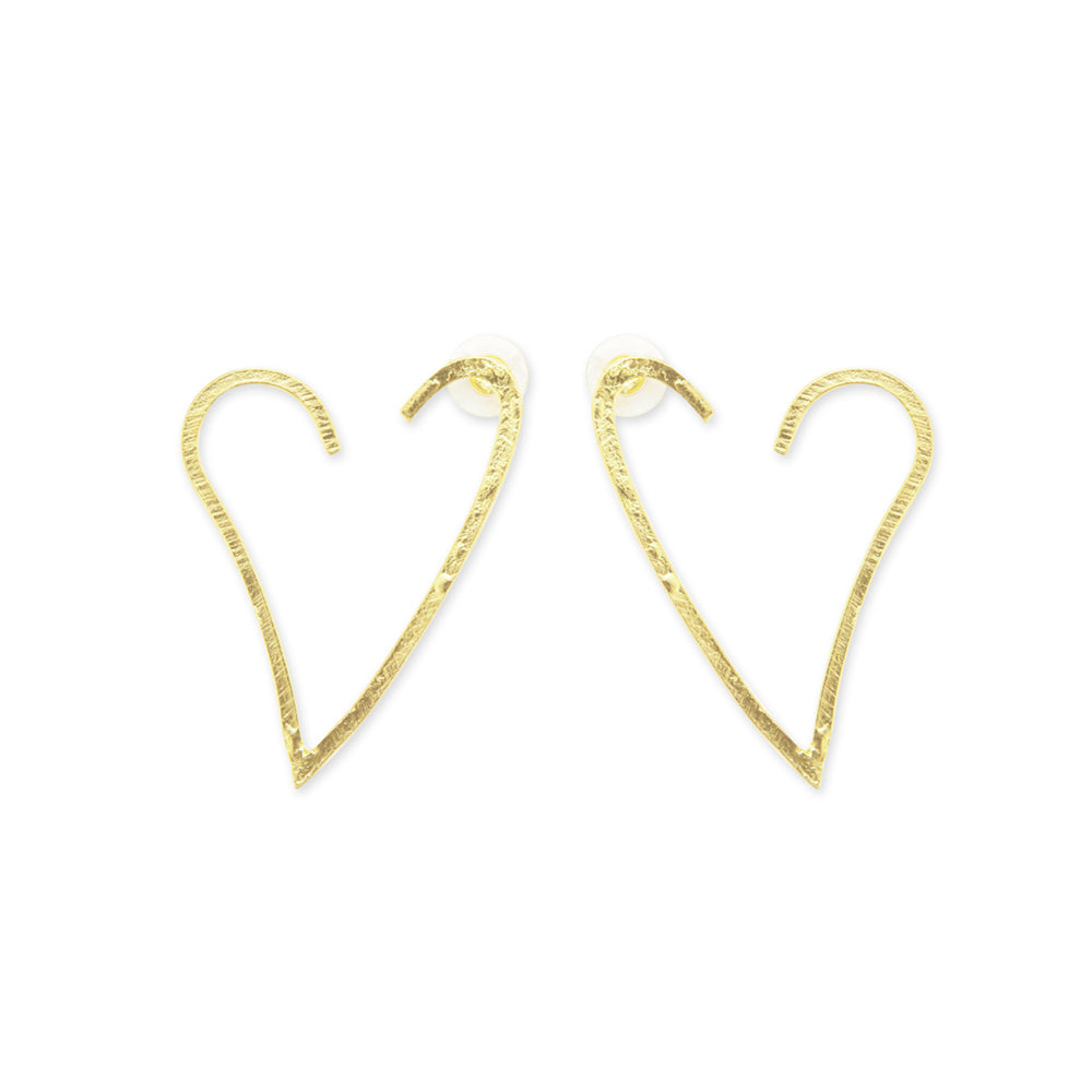 Open Hoop Heart Earrings - Myra USA