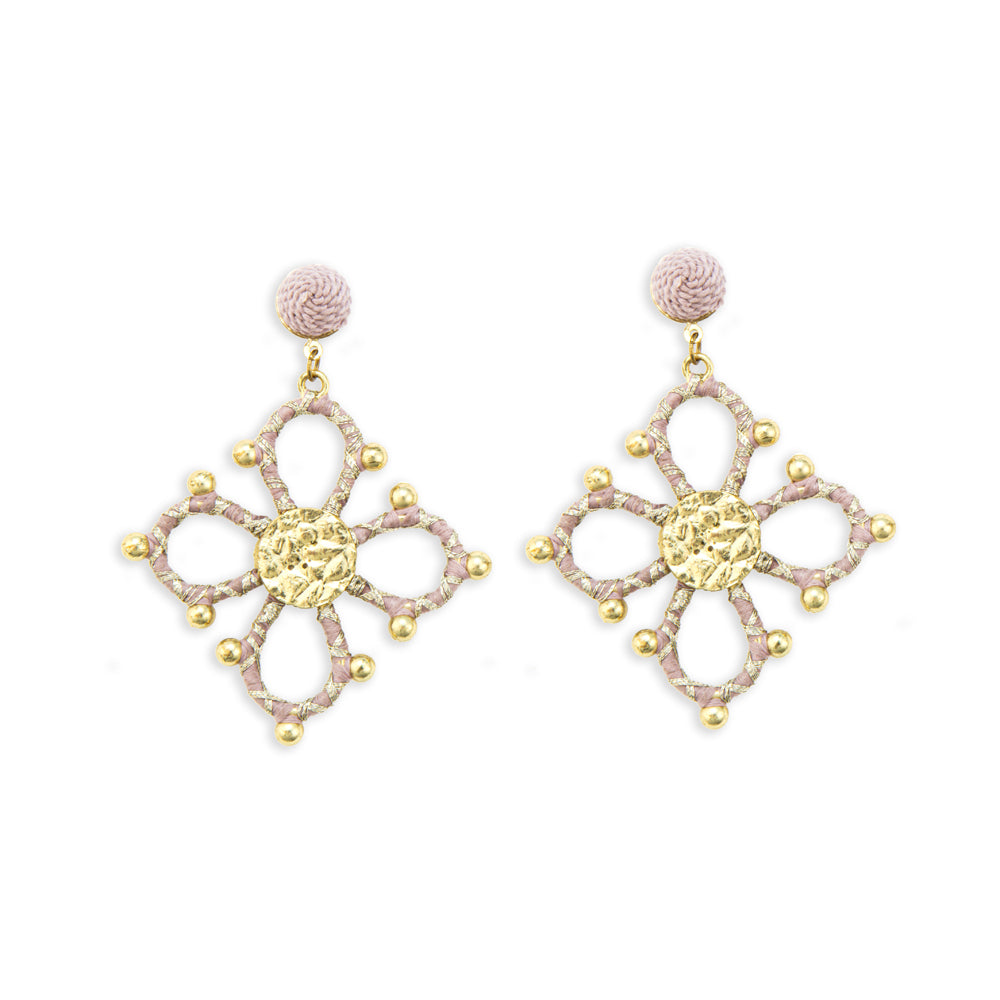 Celtic Cross Design Woven, Beaded Earrings - Myra USA