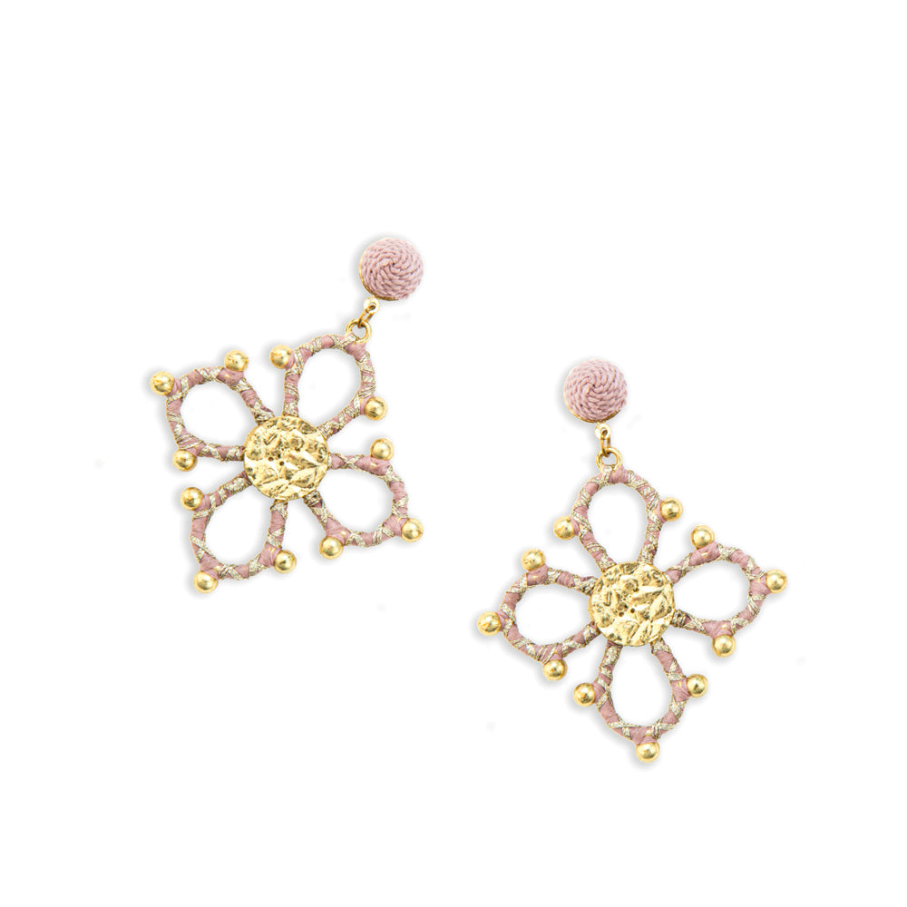 Celtic Cross Design Woven, Beaded Earrings - Myra USA