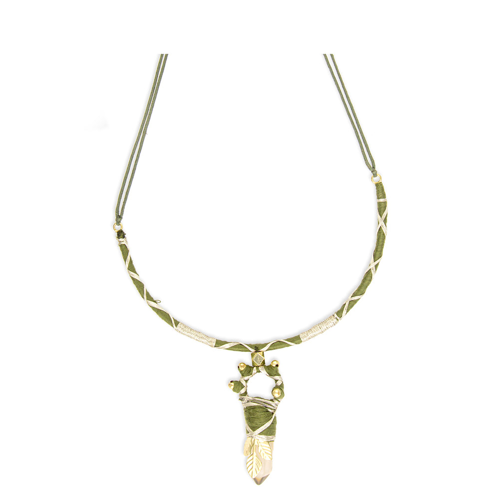 Inner Goddess Artisan Necklace With Crystal Pendant - Myra USA