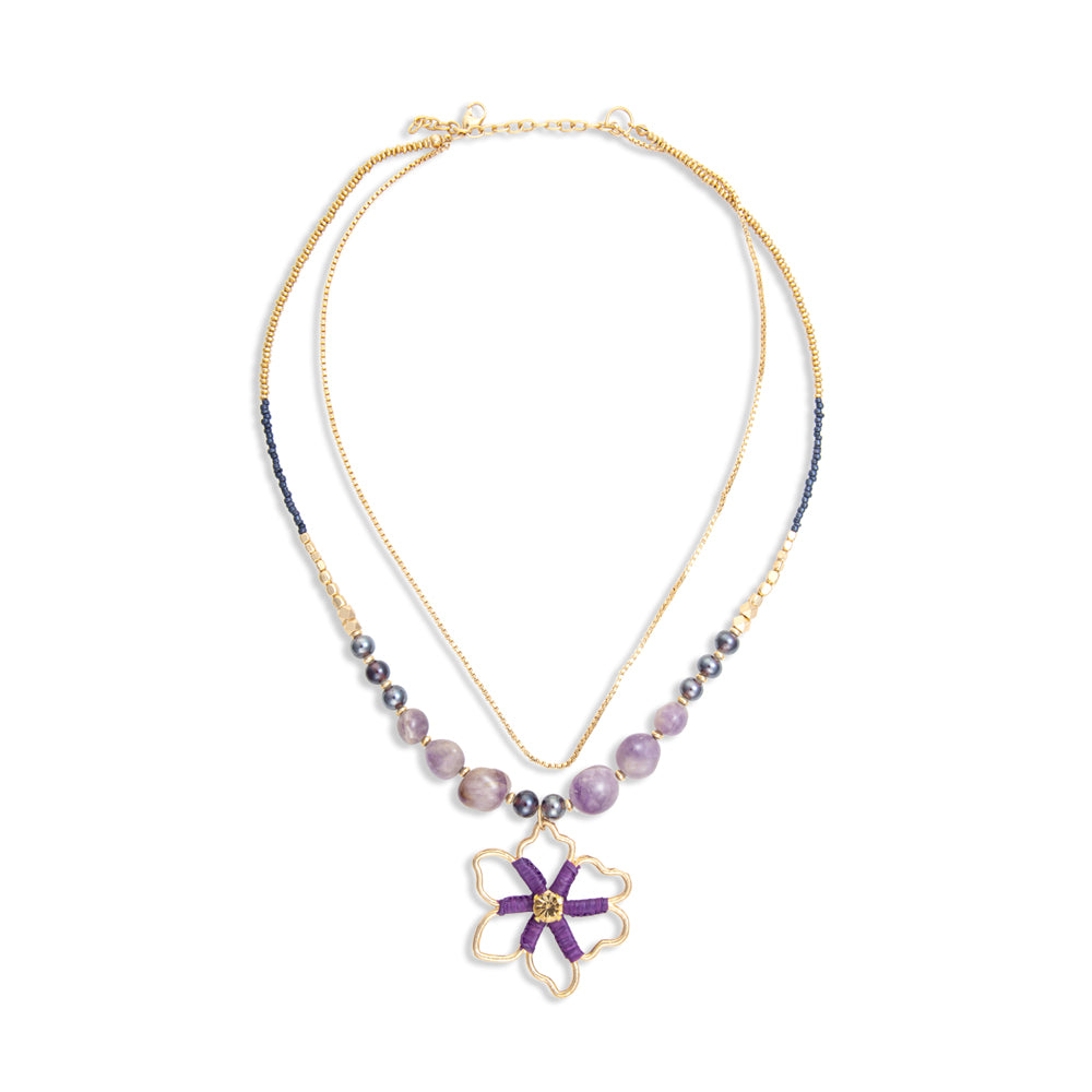 Amethyst Blooming Pendant Necklace - Myra USA