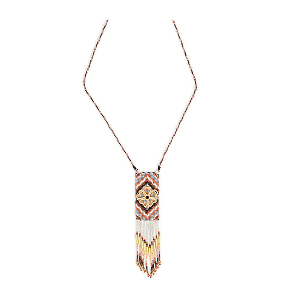 History of Min Beaded Tribal Inspired Necklace - Myra USA