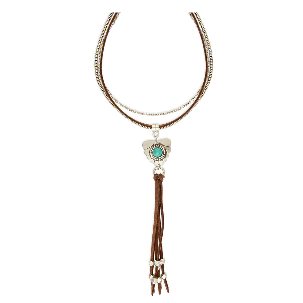 Feather Shield Stacked Necklace - Myra USA