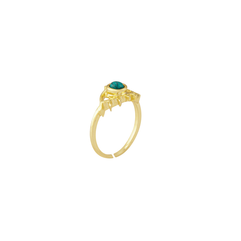 Theia Eye Gold Tone Ring With Stone Set - Myra USA