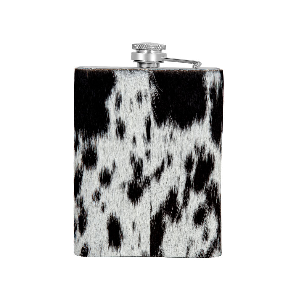 Mountain Trail Flask in Dark Hair-on Hide - Myra USA