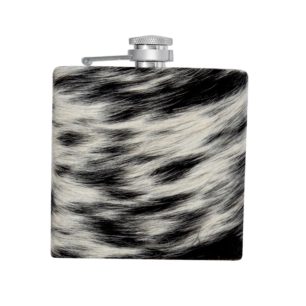Mountain Trail Flask in Dark Hair-on Hide - Myra USA