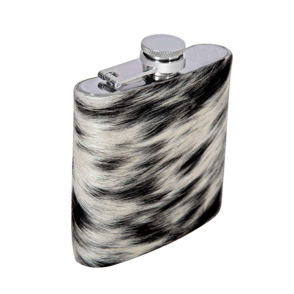 Mountain Trail Flask in Dark Hair-on Hide - Myra USA