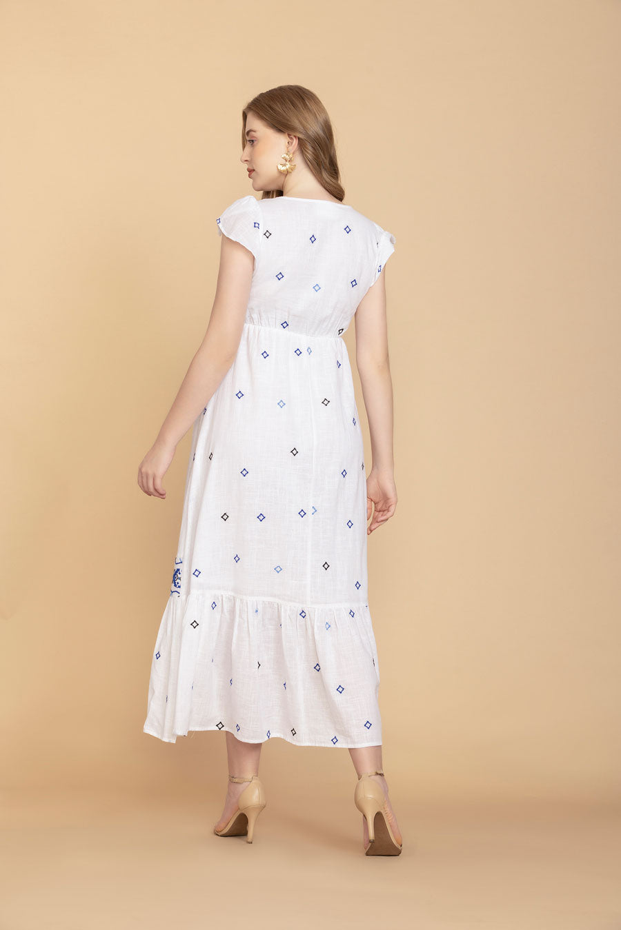 Lillith Cotton Embroidered Dress - Myra USA
