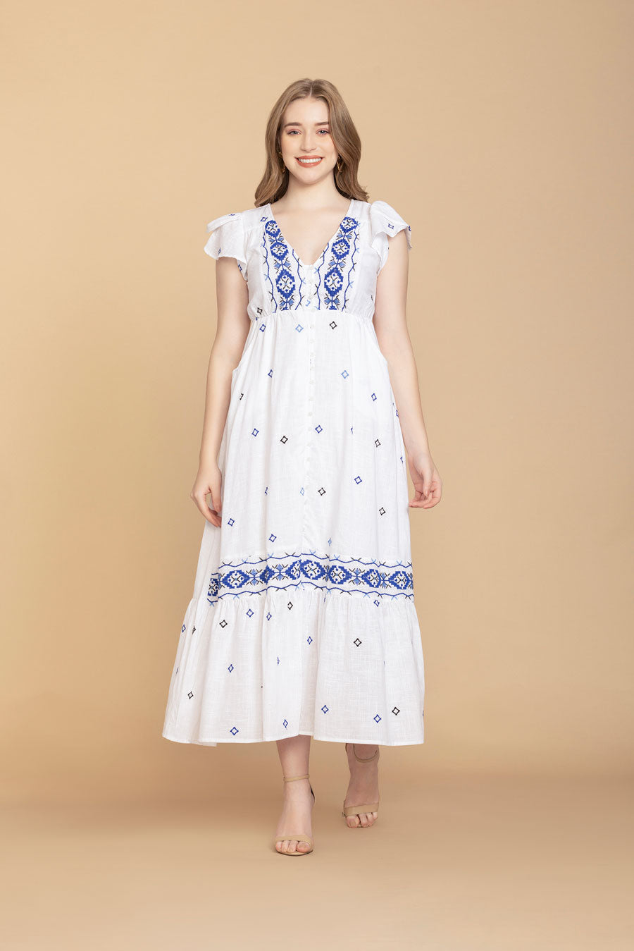 Lillith Cotton Embroidered Dress - Myra USA