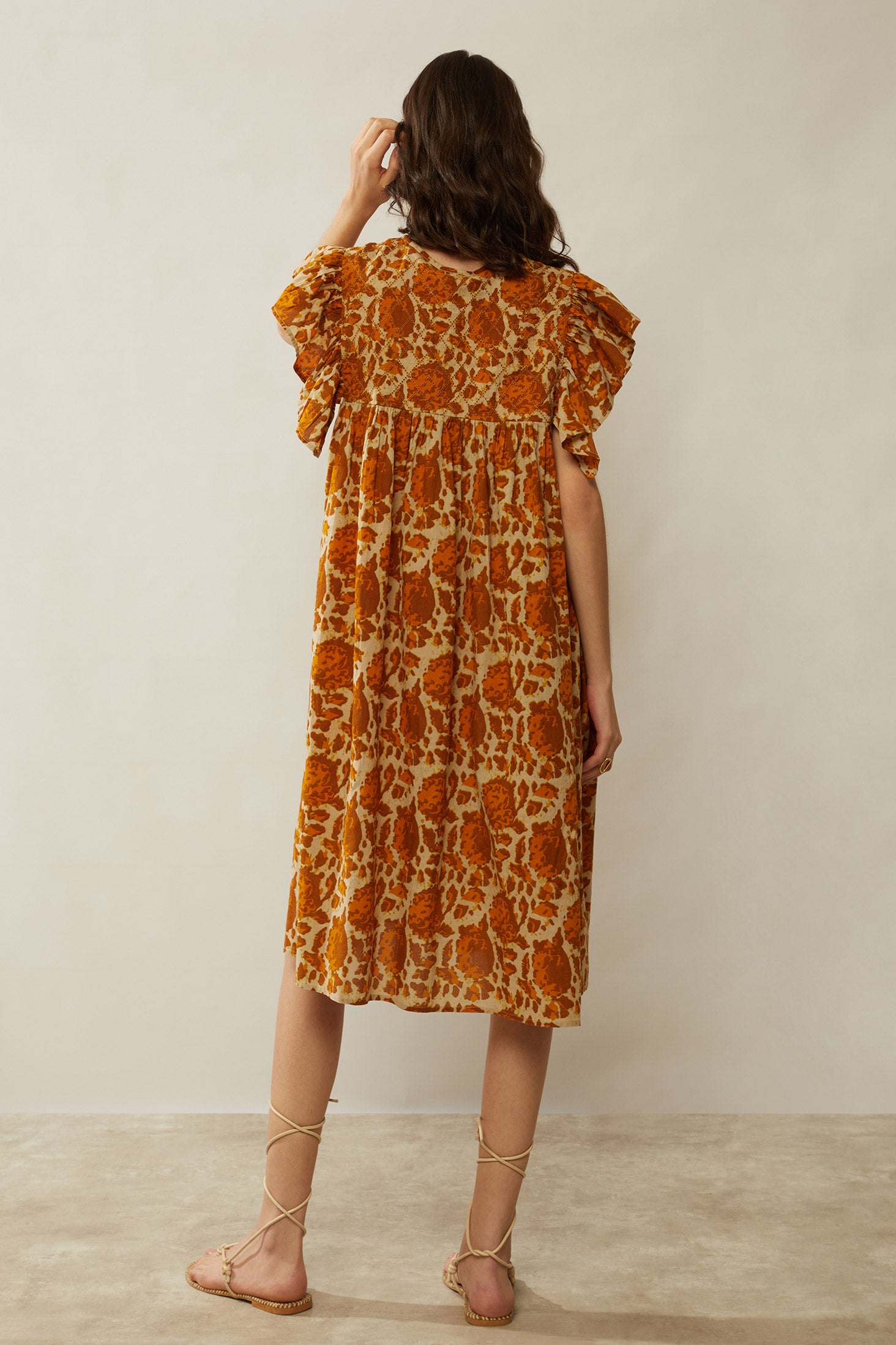Bohera Beverly Frilled Sleeve Free Form Dress - Myra USA
