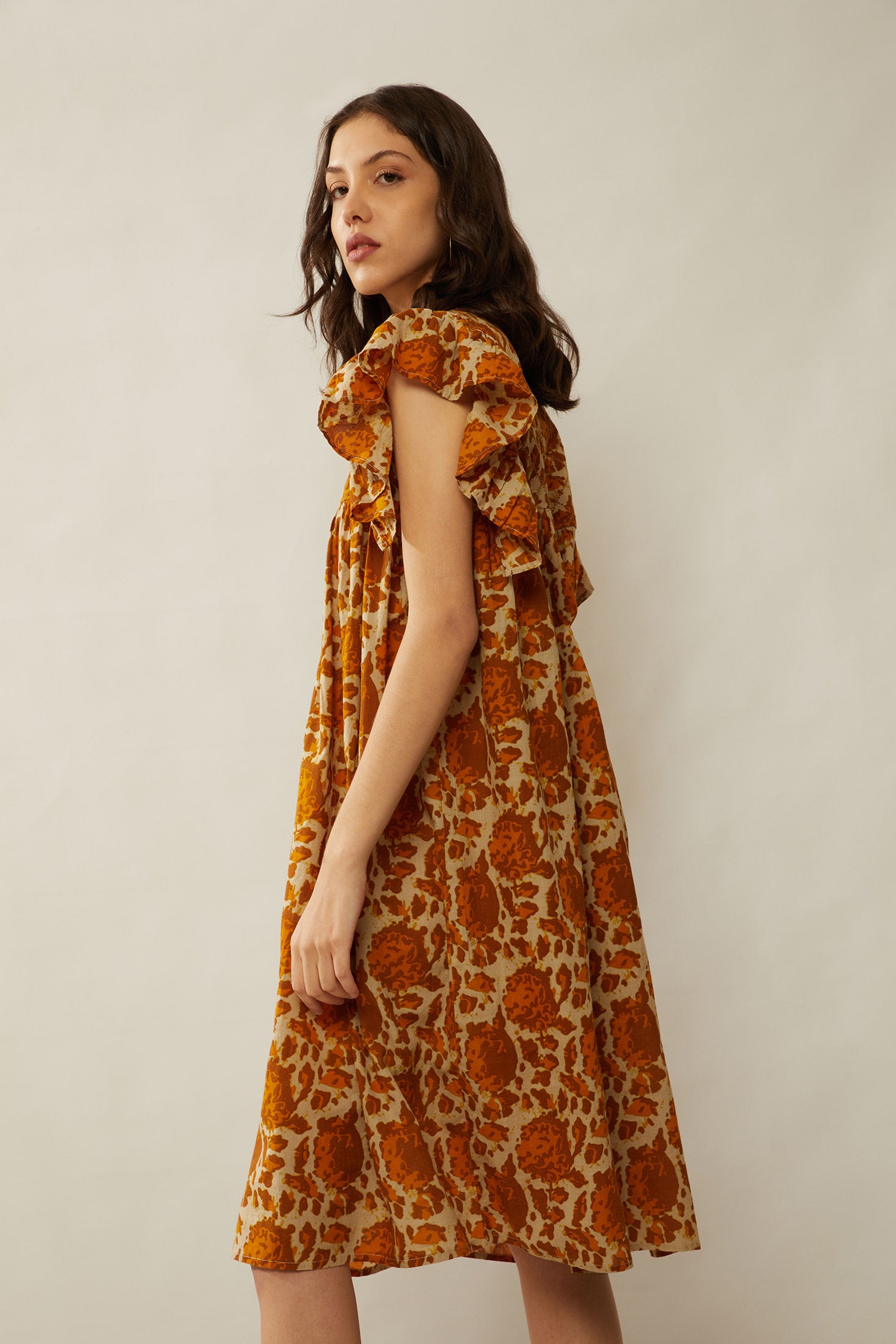 Bohera Beverly Frilled Sleeve Free Form Dress - Myra USA