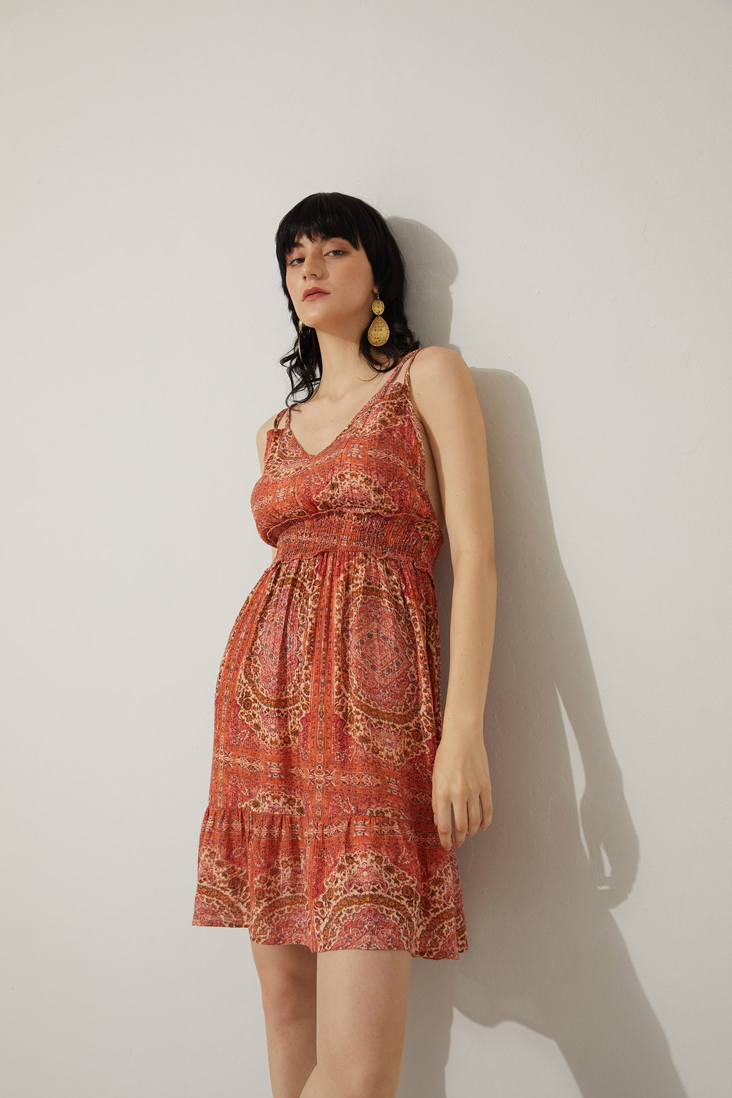 Evalynne V-Neck Drop Waist Dress - Myra USA