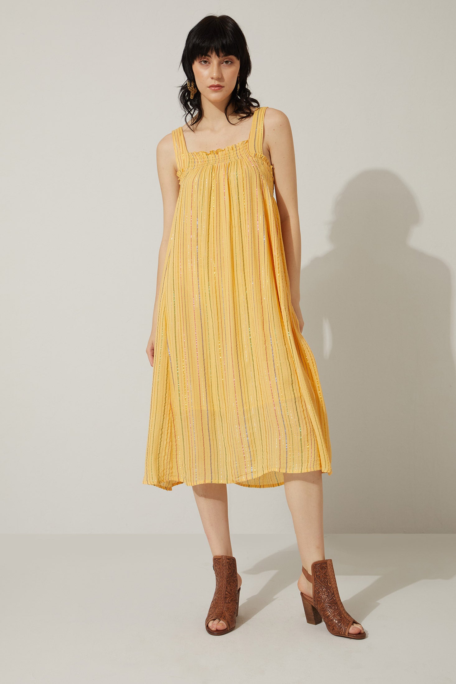 Bohera Lurex Sunshine Mine Color Accent Sundress - Myra USA