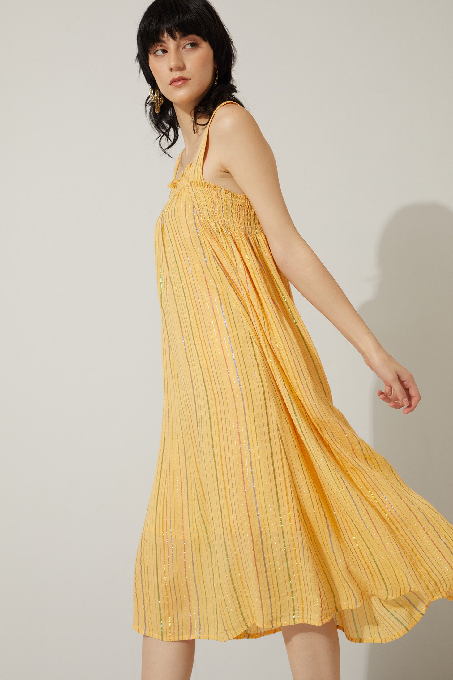 Bohera Lurex Sunshine Mine Color Accent Sundress - Myra USA