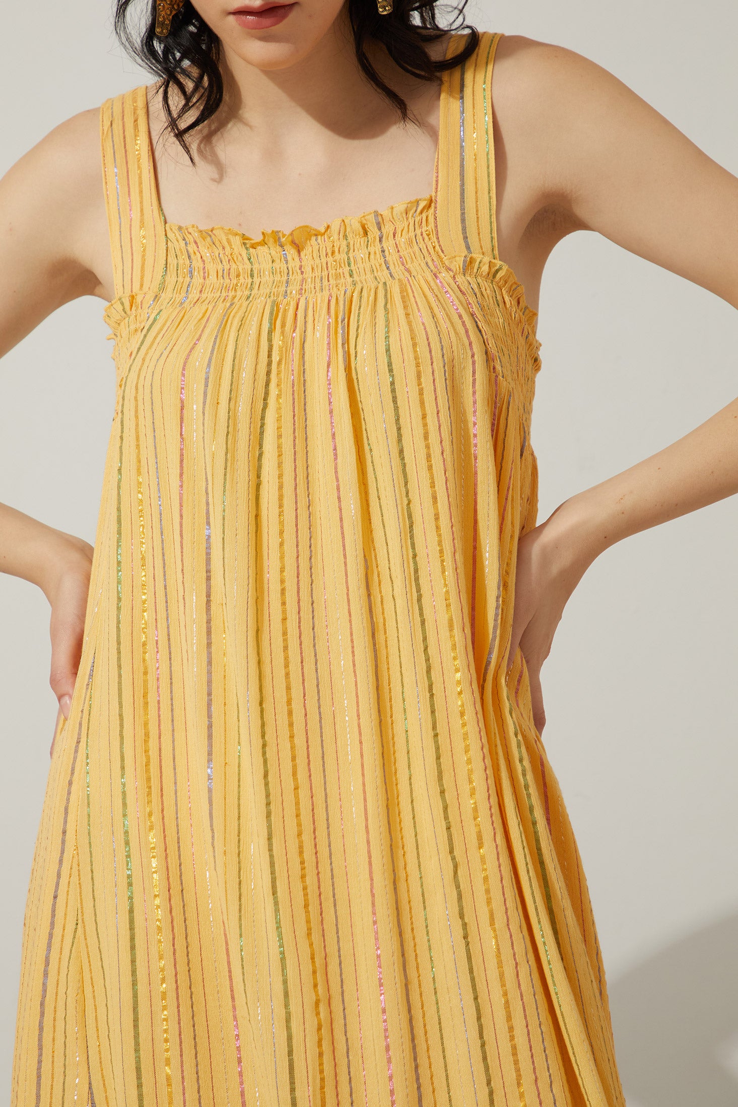 Bohera Lurex Sunshine Mine Color Accent Sundress - Myra USA