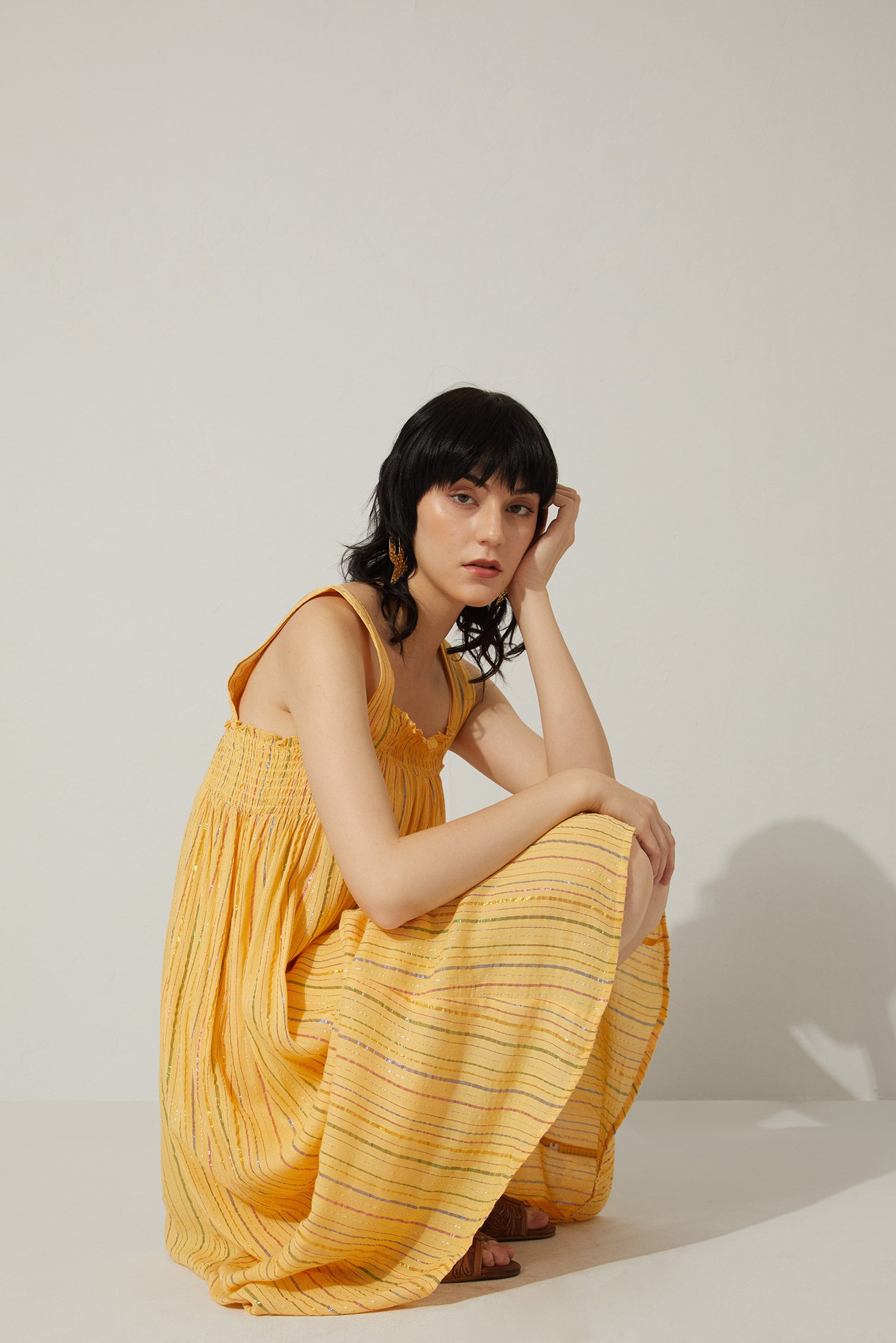 Bohera Lurex Sunshine Mine Color Accent Sundress - Myra USA