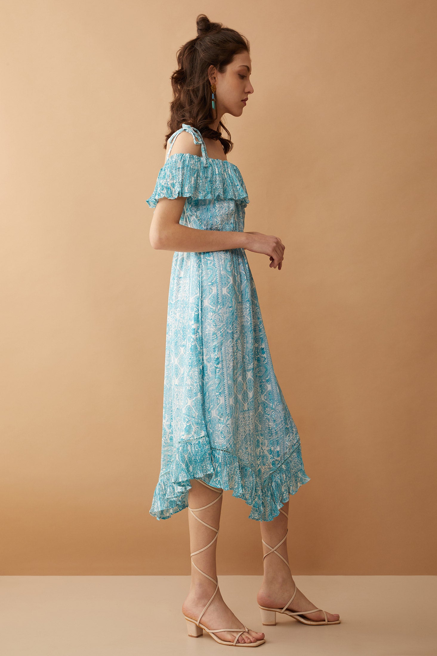 Blue Marlina Off-Shoulder Dress - Myra USA