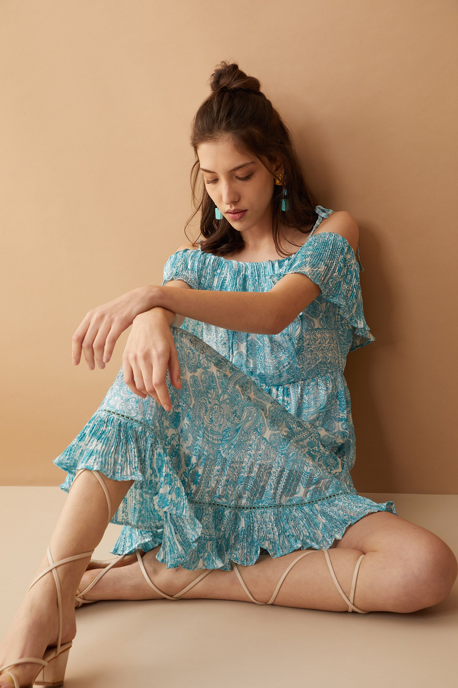 Blue Marlina Off-Shoulder Dress - Myra USA