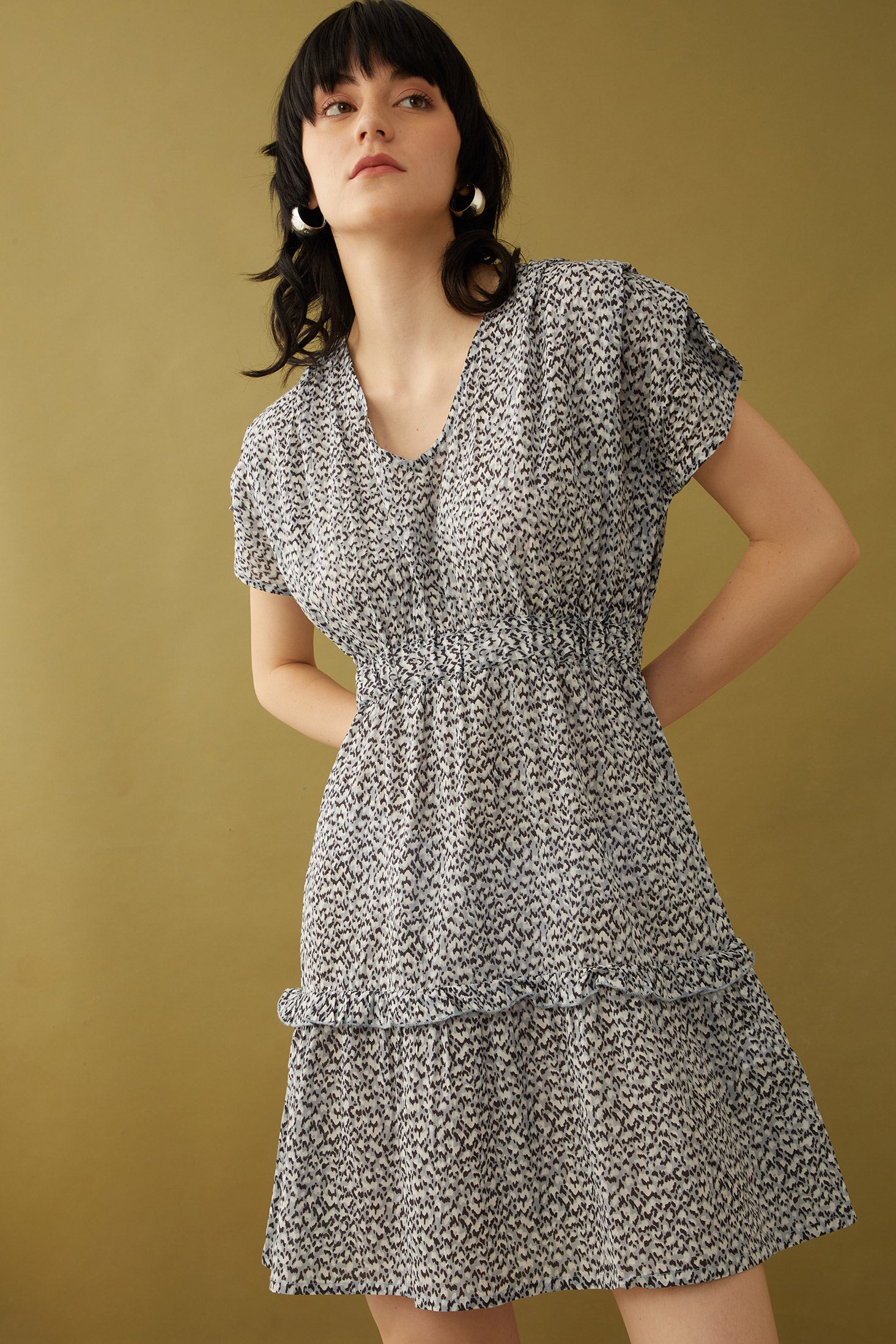 Tangina Tiered Sleeve Drop  Dress - Myra USA