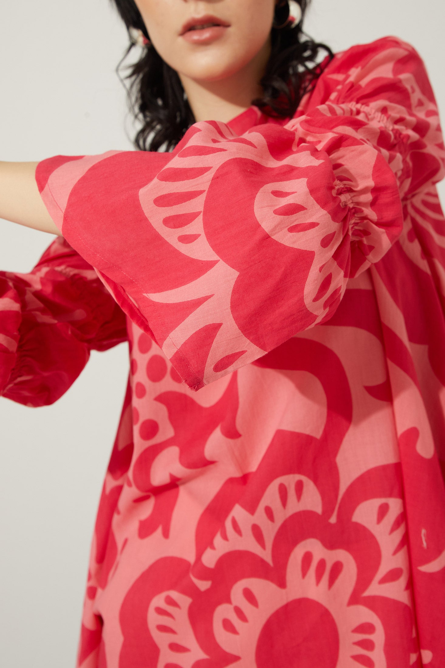 Flora Daye Round Neck Flare Sleeve Top - Myra USA