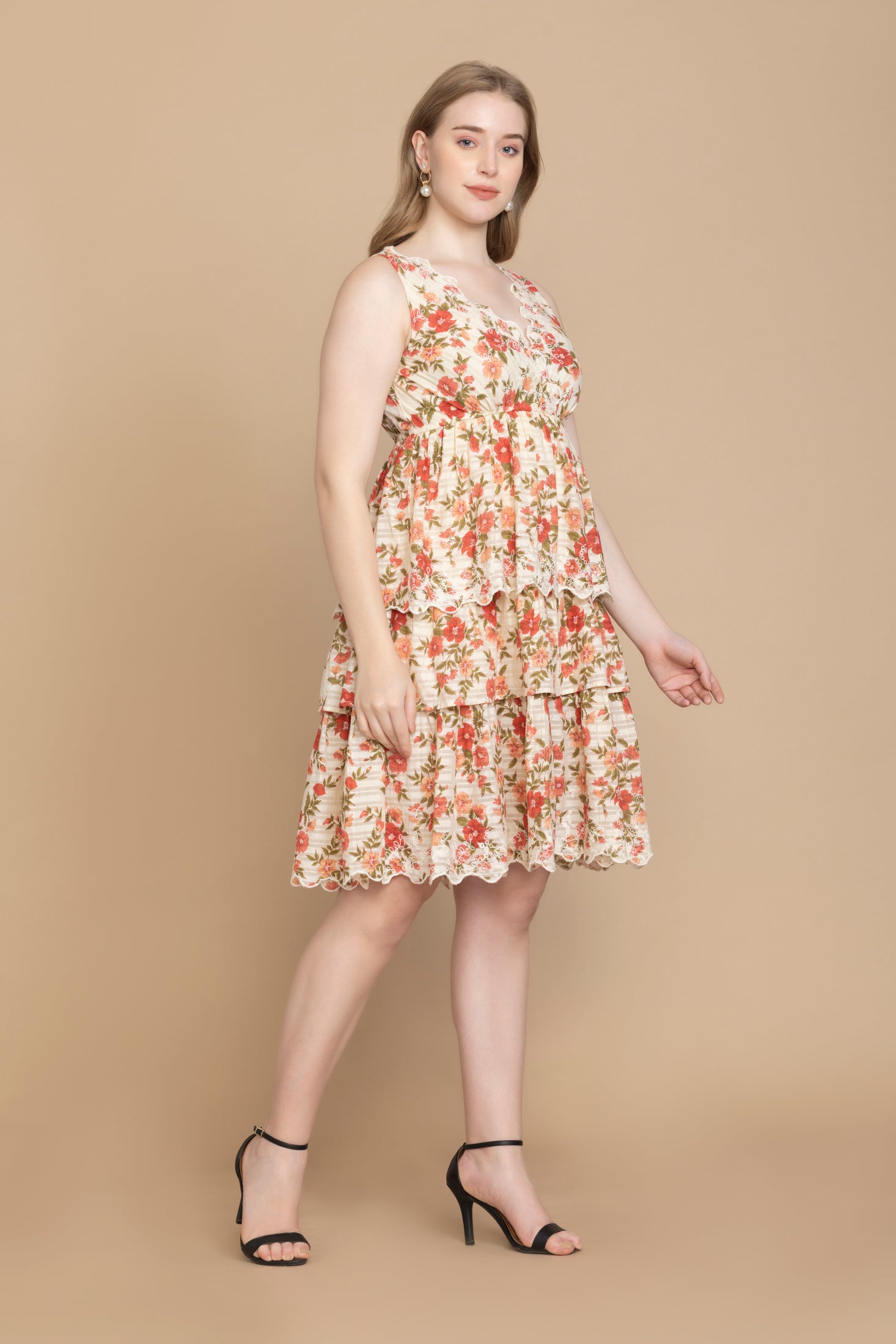 Bohera Silvianna V-Neck Tieried Skirt Dress - Myra USA