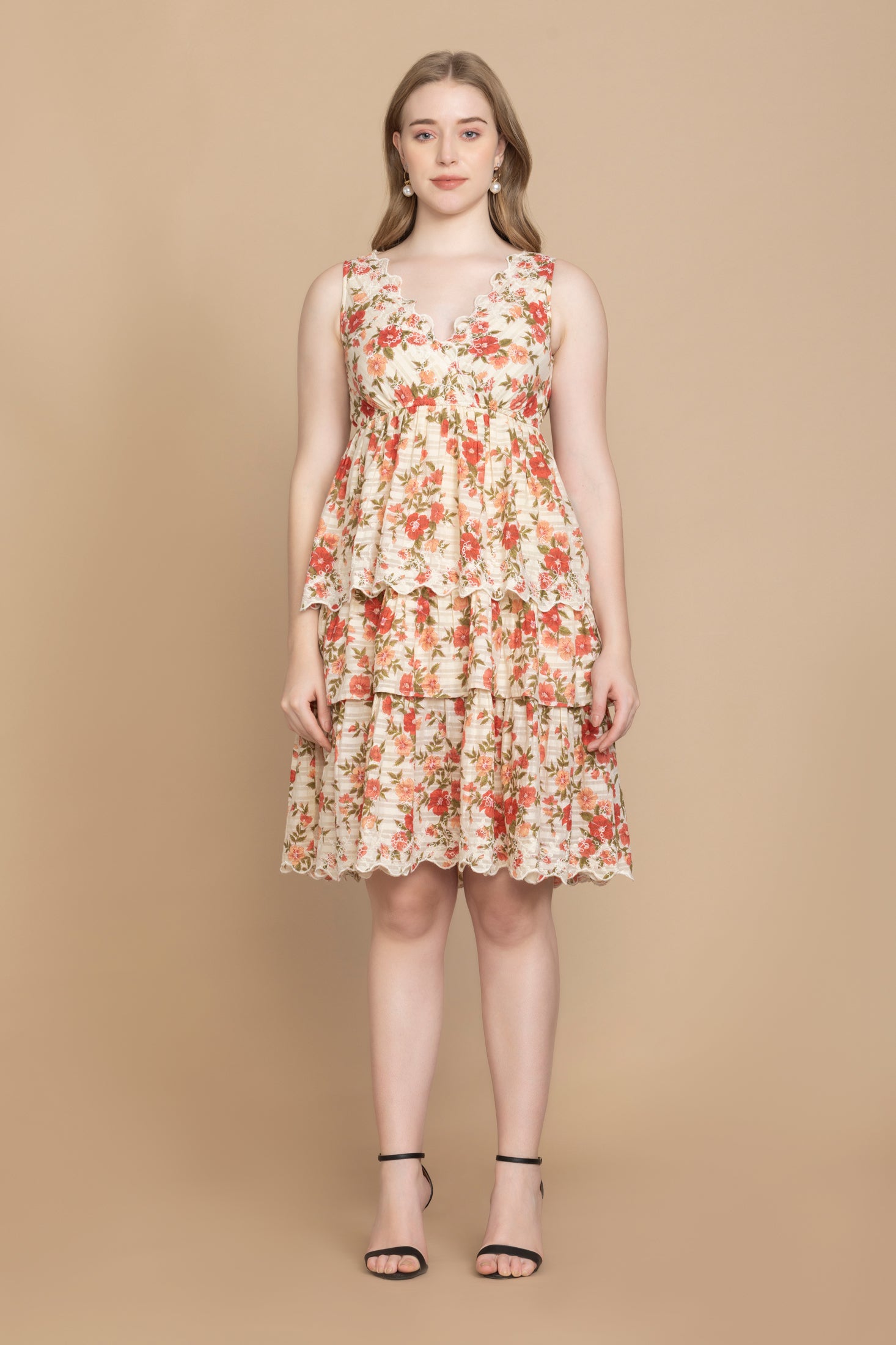 Bohera Silvianna V-Neck Tieried Skirt Dress - Myra USA