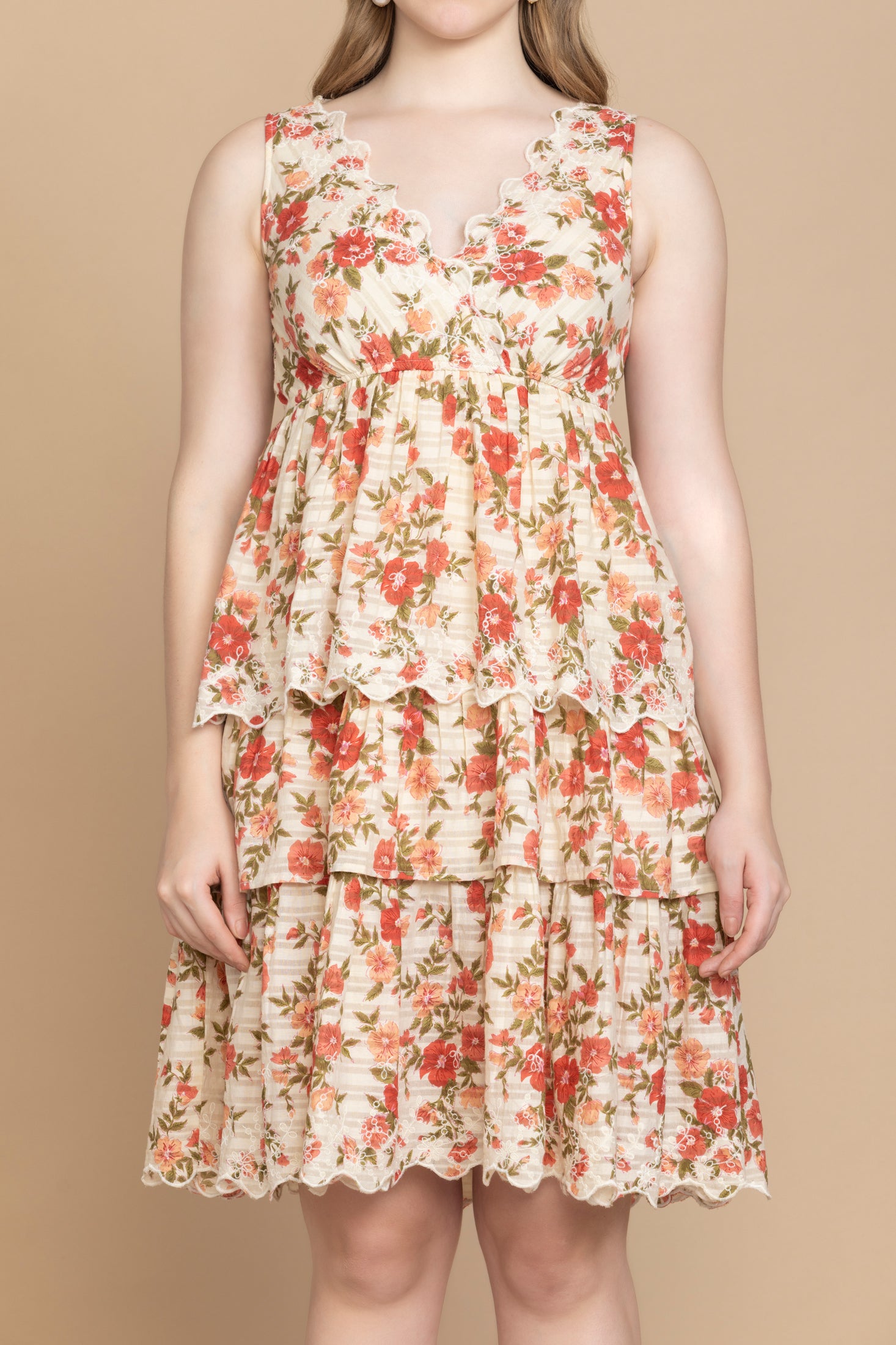 Bohera Silvianna V-Neck Tieried Skirt Dress - Myra USA