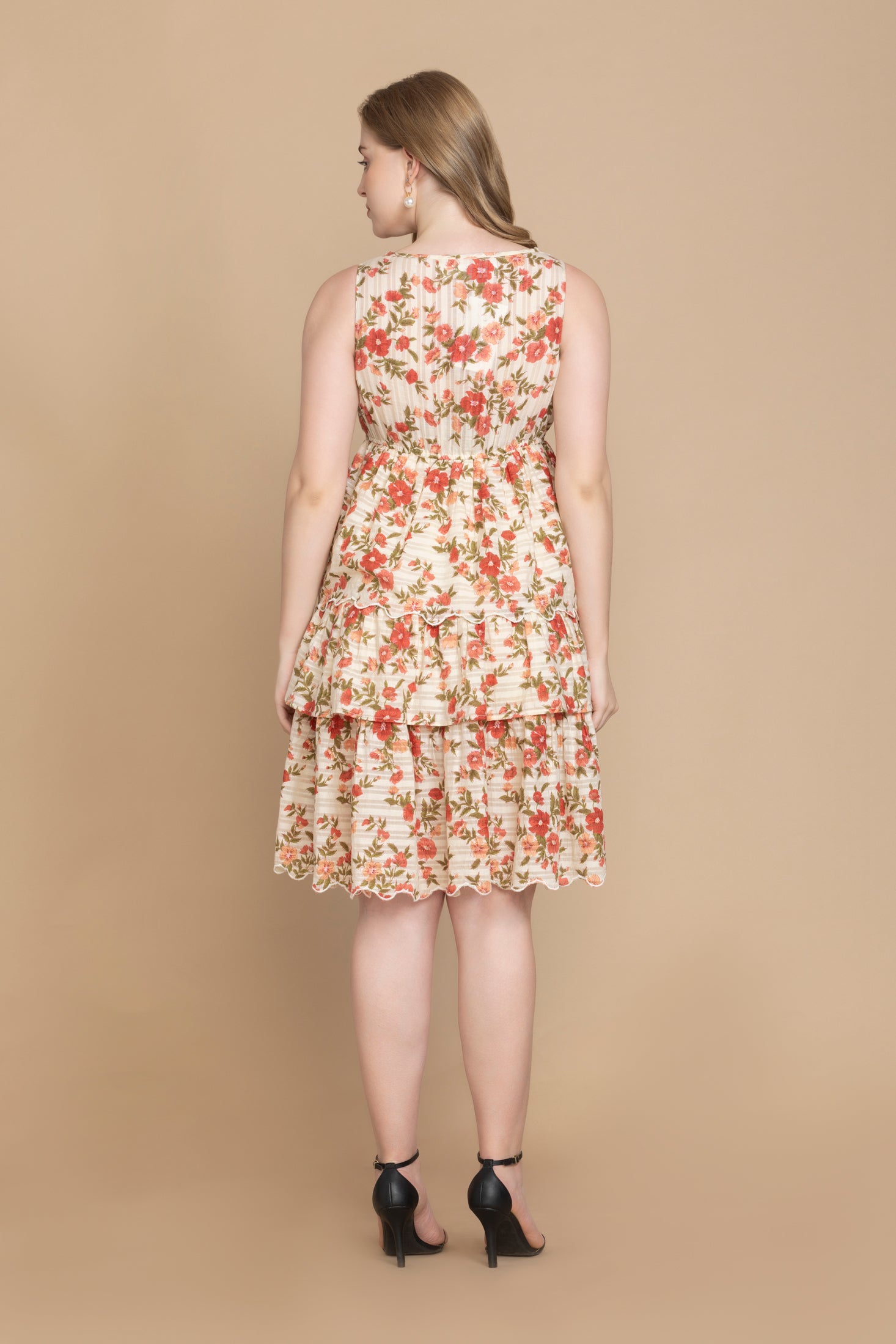 Bohera Silvianna V-Neck Tieried Skirt Dress - Myra USA