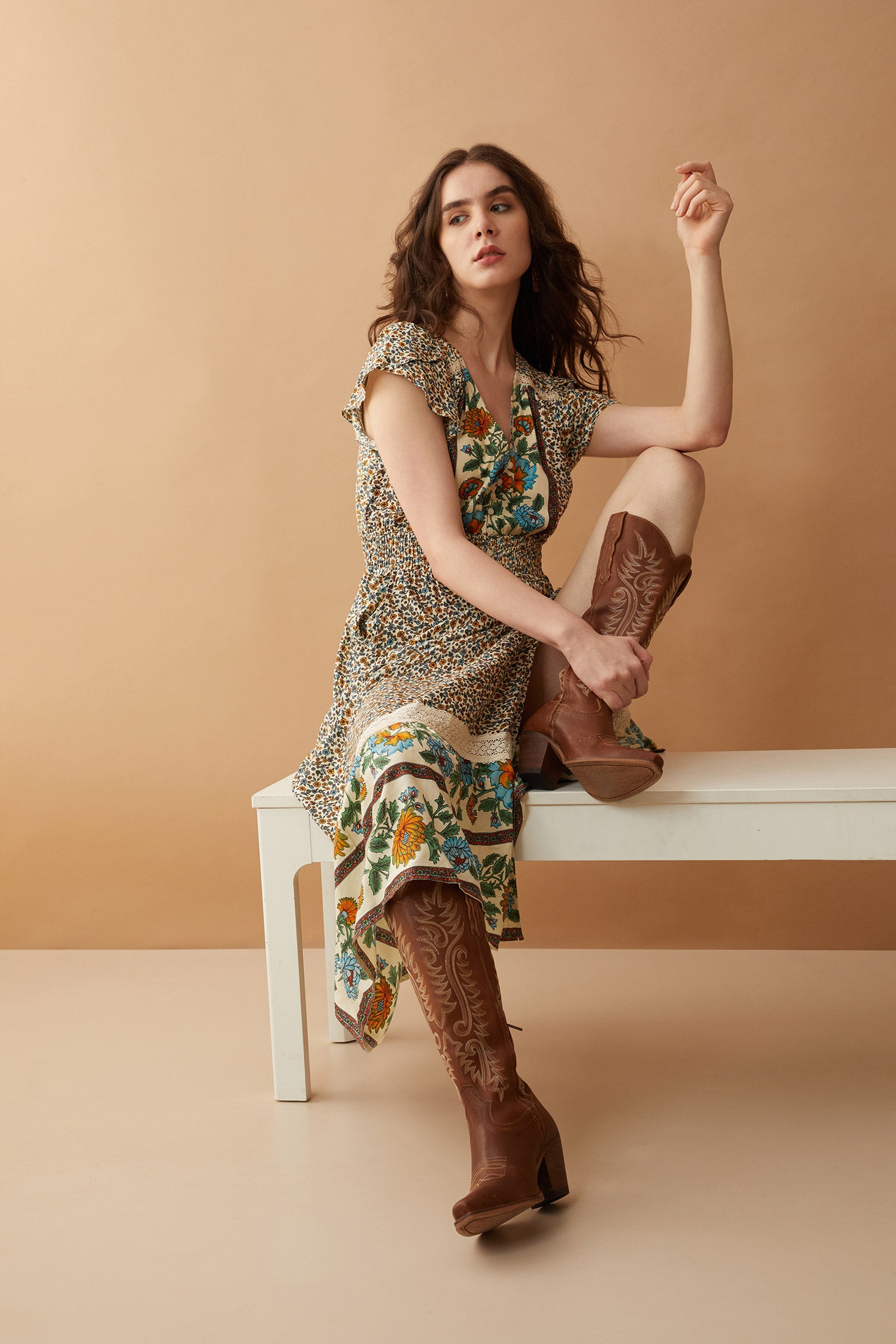 Mika Lou Embroidered Drop Waist Tiered Dress - Myra USA