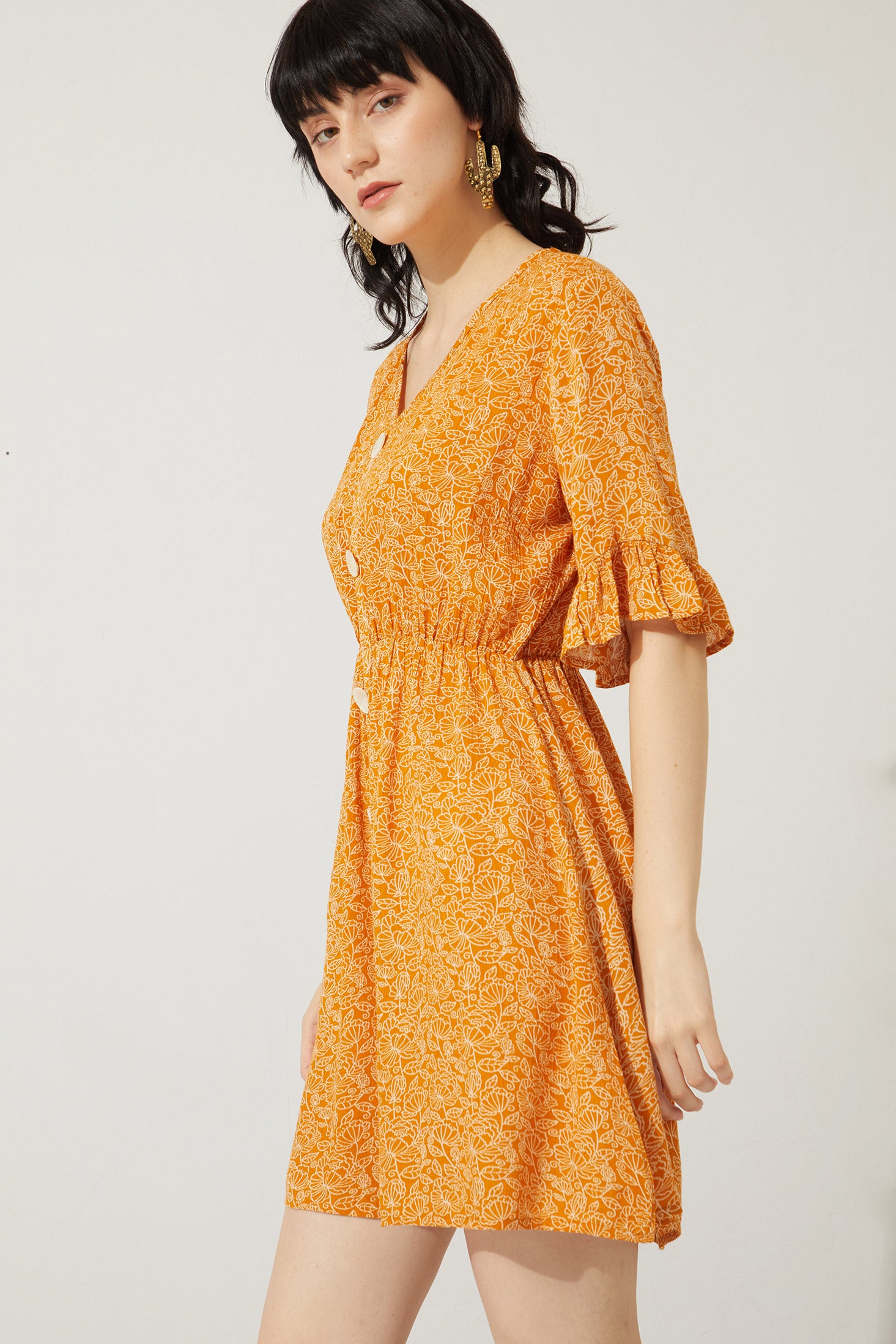 Golden Poppy Drop Waist Dress - Myra USA