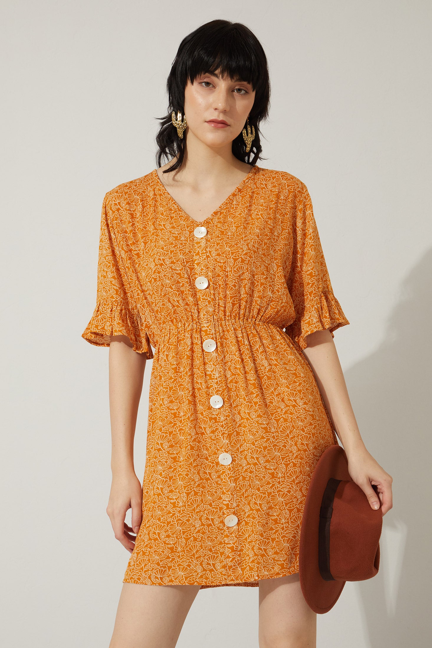 Golden Poppy Drop Waist Dress - Myra USA