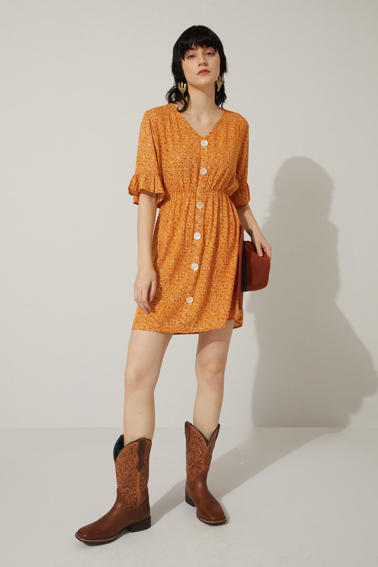 Golden Poppy Drop Waist Dress - Myra USA