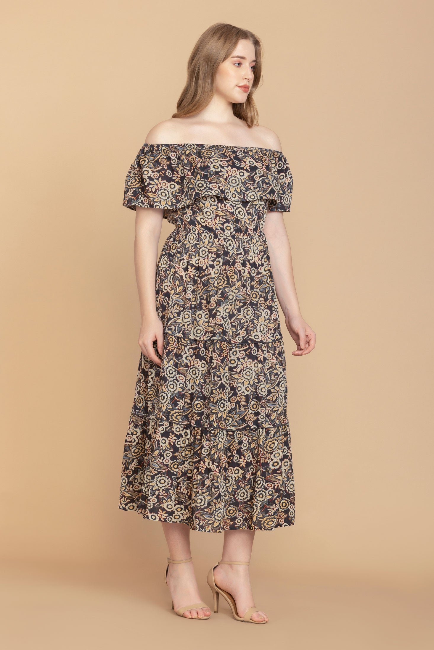 Bohera Miss Lorraine Off-the-Shoulder Drop Waist Dress - Myra USA