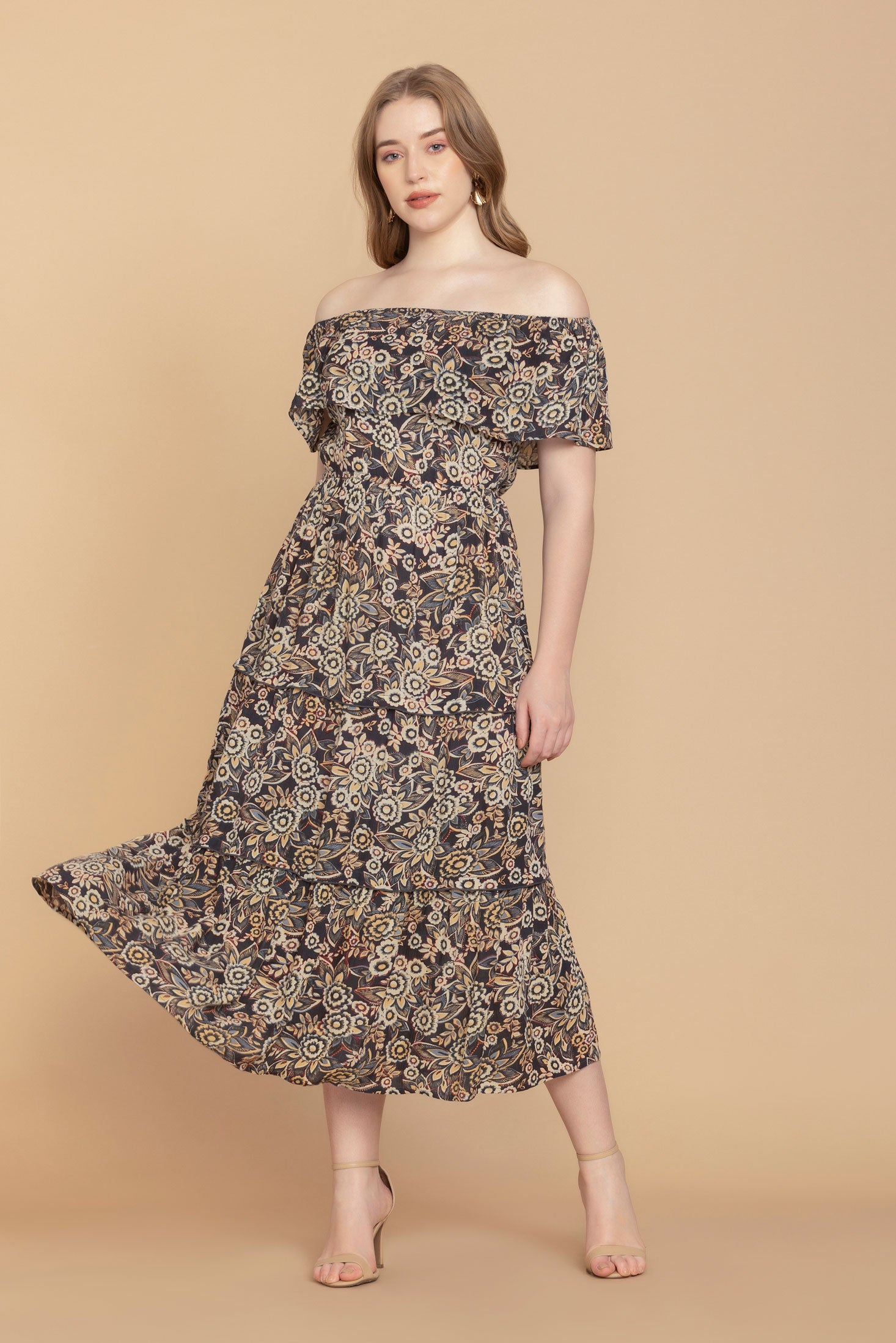 Bohera Miss Lorraine Off-the-Shoulder Drop Waist Dress - Myra USA
