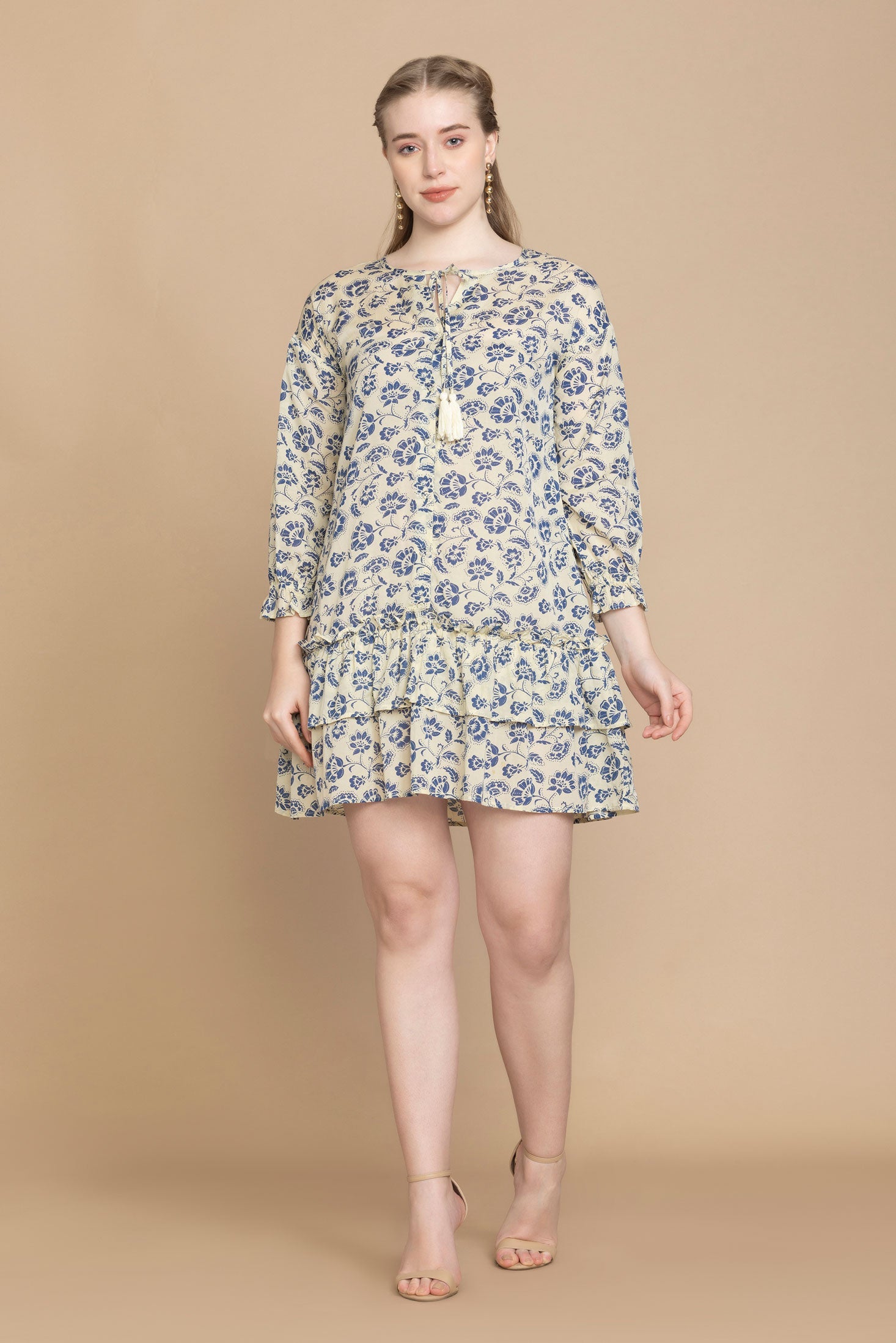 Bohera Arial Floral Ruffle Tiered Dress - Myra USA