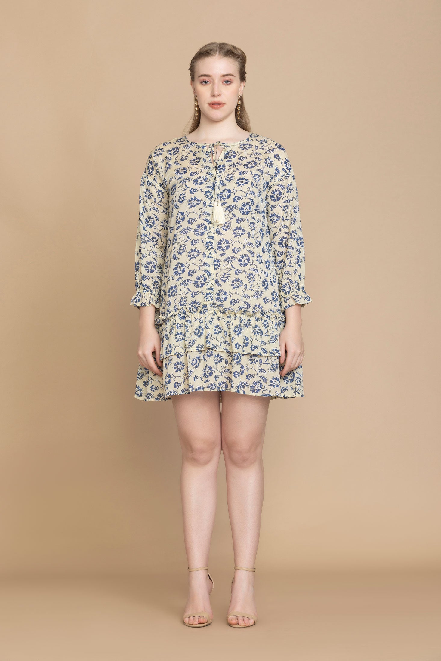 Bohera Arial Floral Ruffle Tiered Dress - Myra USA