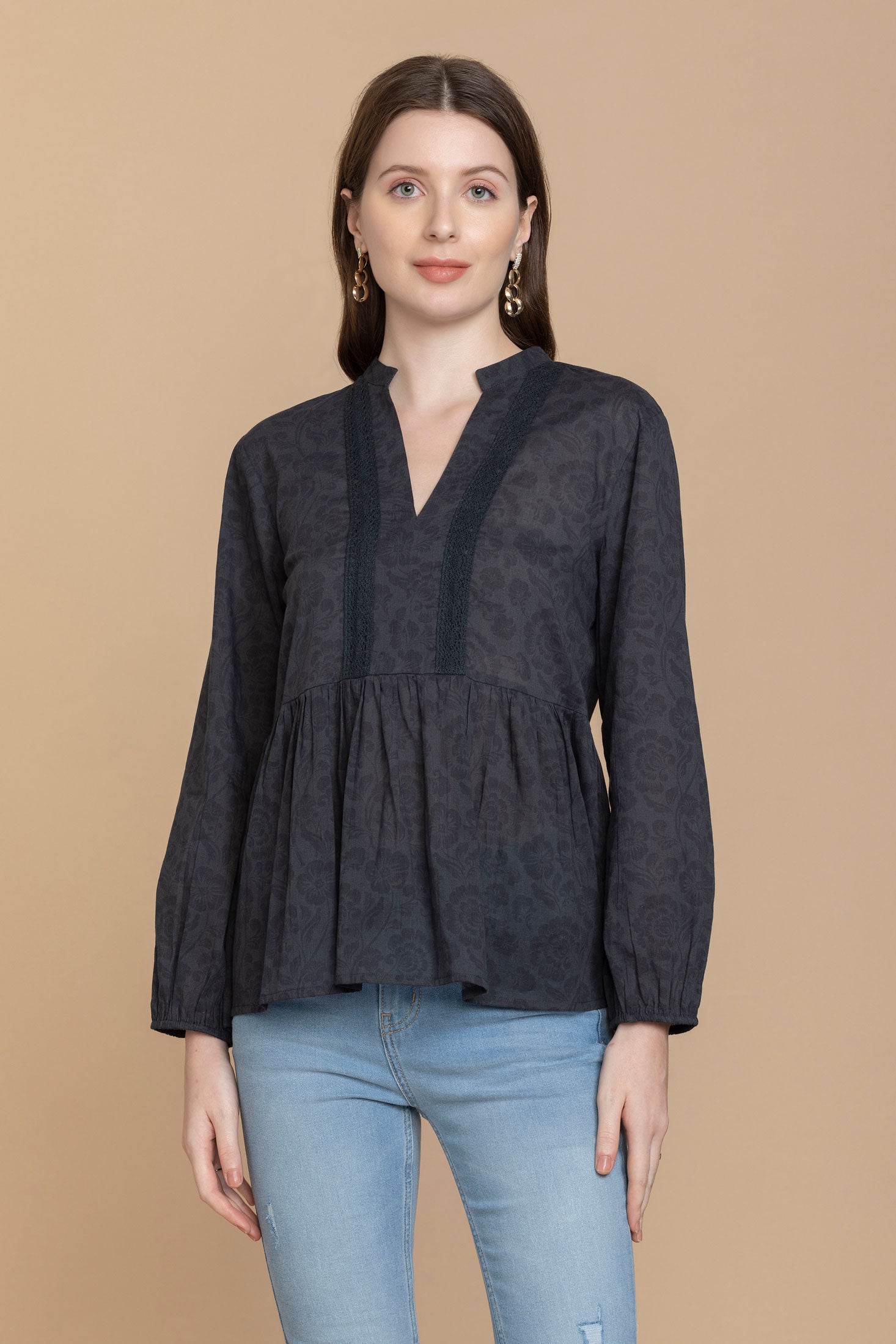 Minda Black Free Flow Top - Myra USA