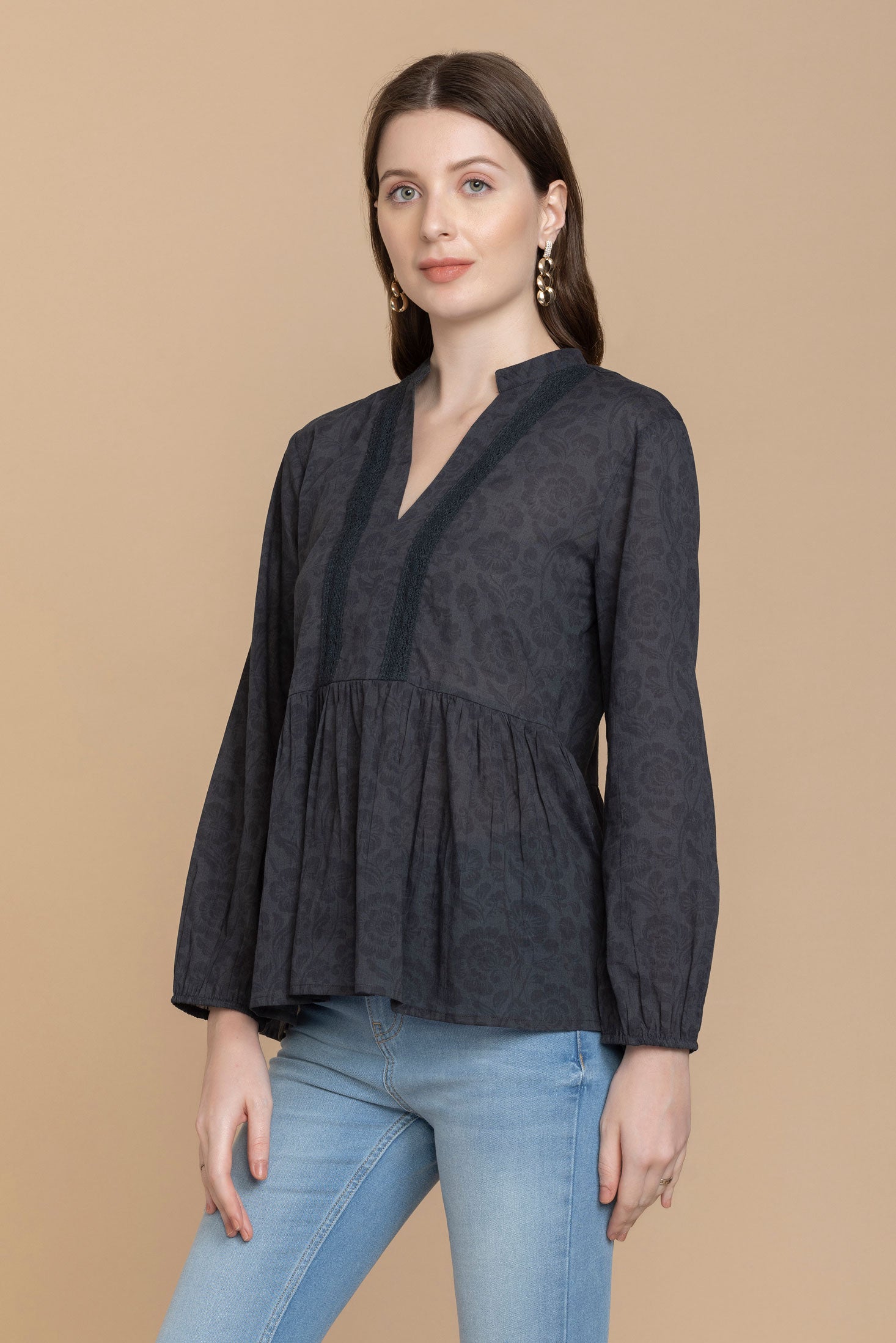 Minda Black Free Flow Top - Myra USA