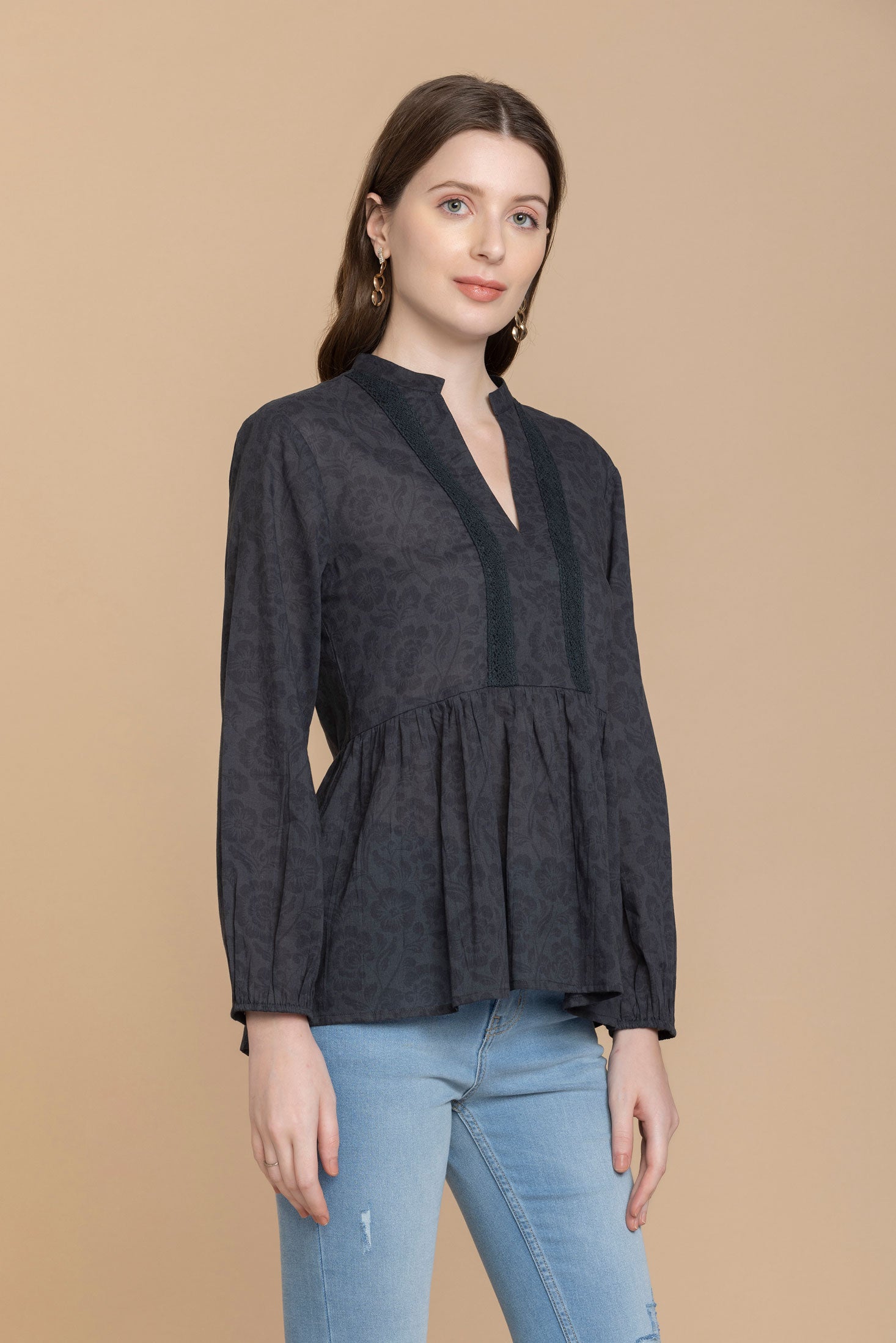 Minda Black Free Flow Top - Myra USA