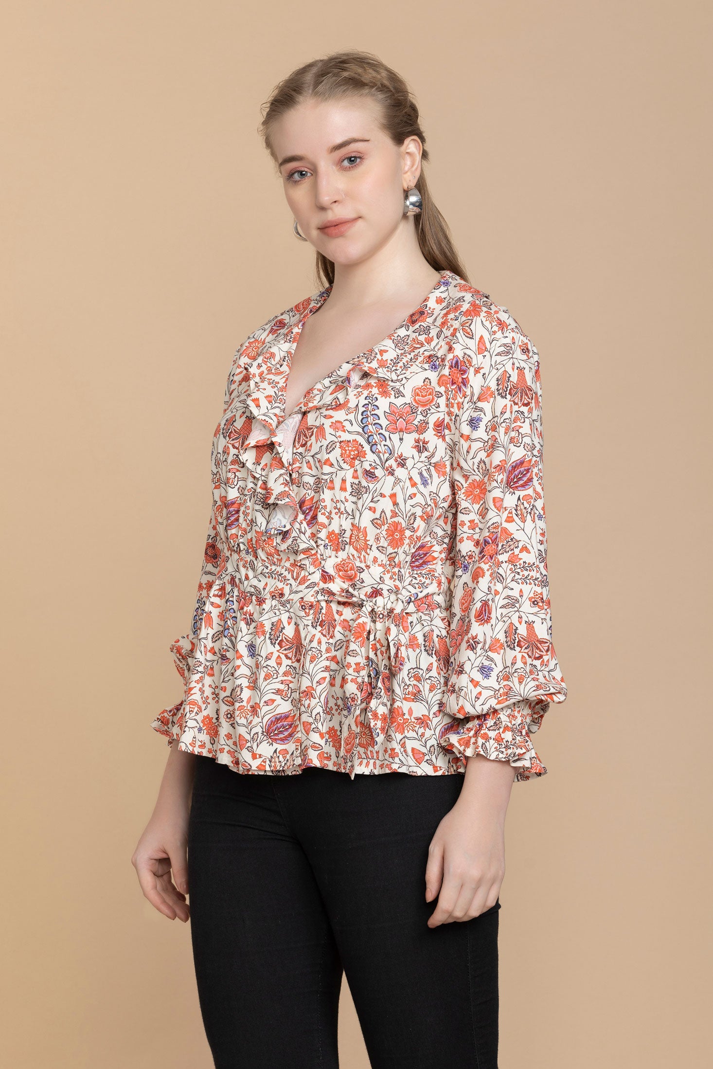 Bohera  Priscilla Wrap-Style Floral Top - Myra USA